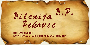 Milenija Peković vizit kartica